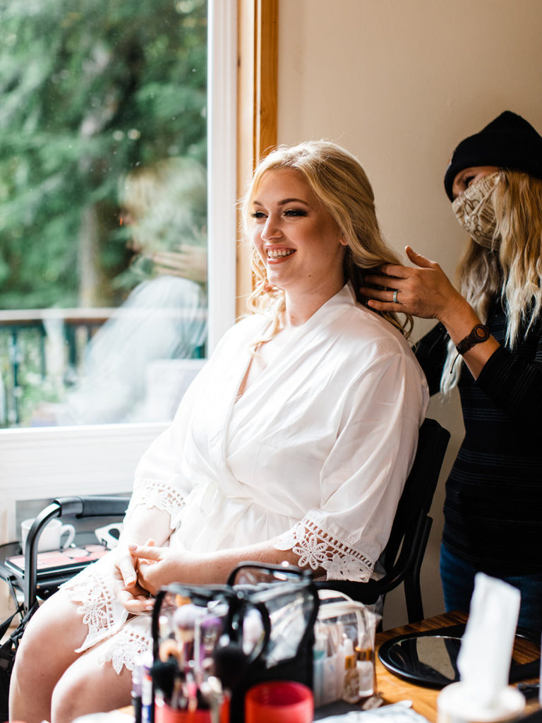 Bride Getting Ready for Elopement