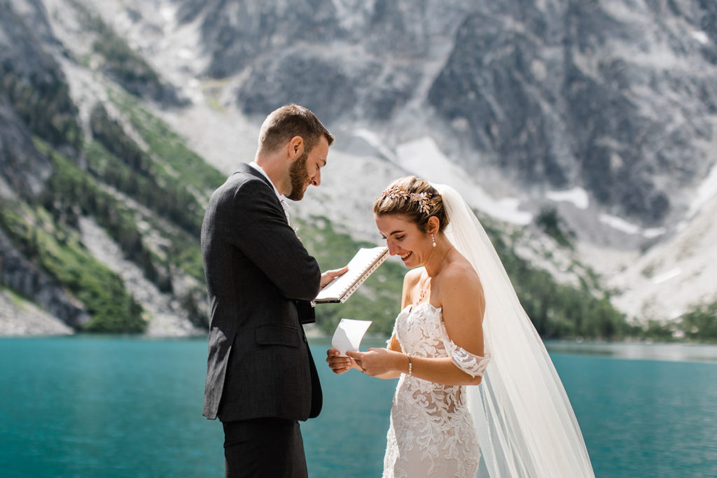Married Couple Outdoors at Lake Colchuck in Washington State
