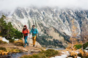 Hiking Couple at Lake Ingalls Washington State
