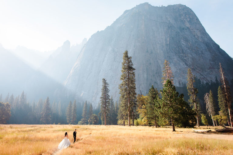 Newlyweds in Yosemite Valley